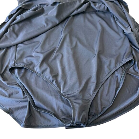 NWT Lane Bryant Flutter Sleeve Navy Blue Modest Swim Dress, Plus Size 24 - Picture 10 of 11